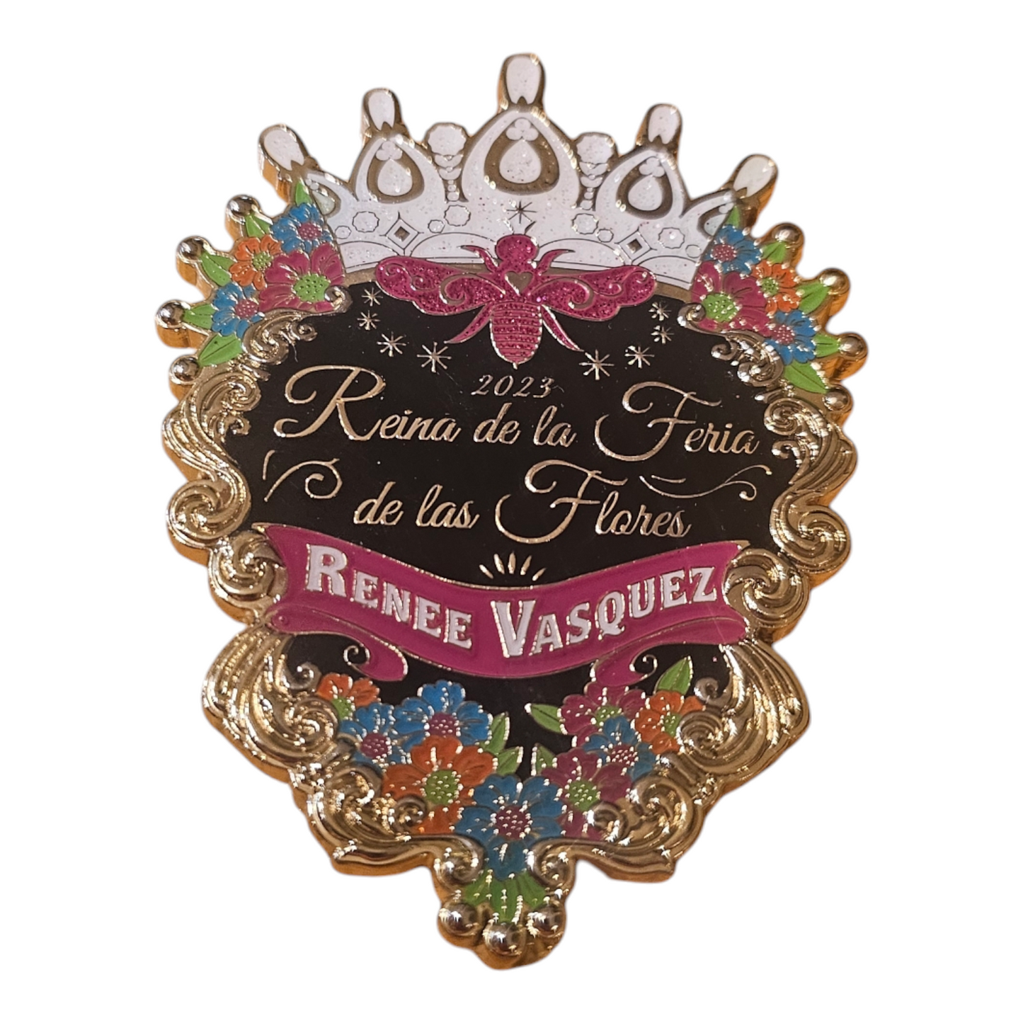 2023 Royal Court "Renee Vasquez" Official Queen Reina de la Feria de las Flores Fiesta Medallion