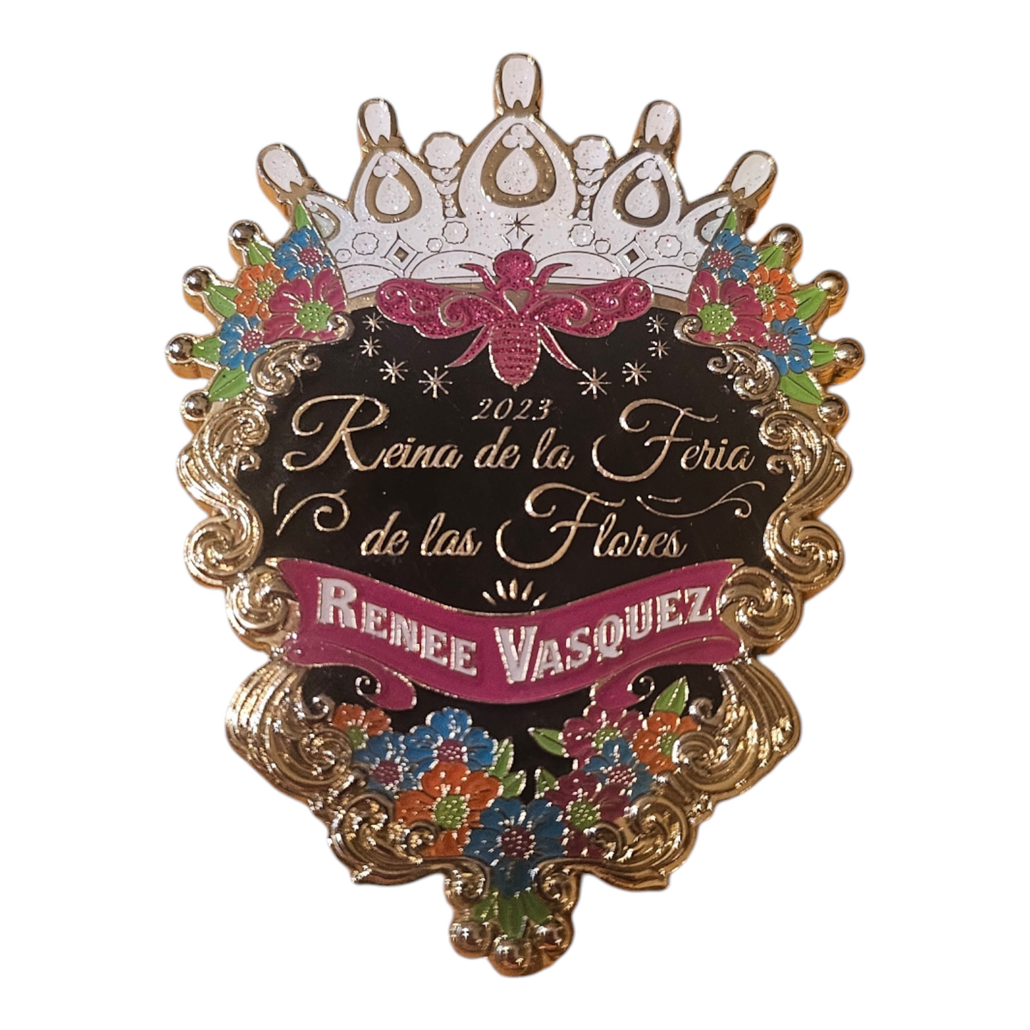 2023 Royal Court "Renee Vasquez" Official Queen Reina de la Feria de las Flores Fiesta Medallion