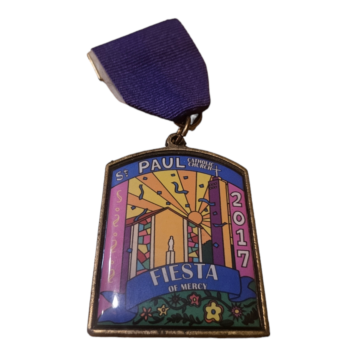 2017 St. Paul "Stained Glass" Catholic Church Fiesta Medal