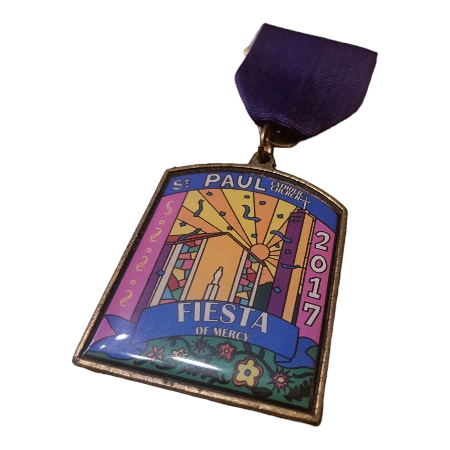 2017 St. Paul "Stained Glass" Catholic Church Fiesta Medal