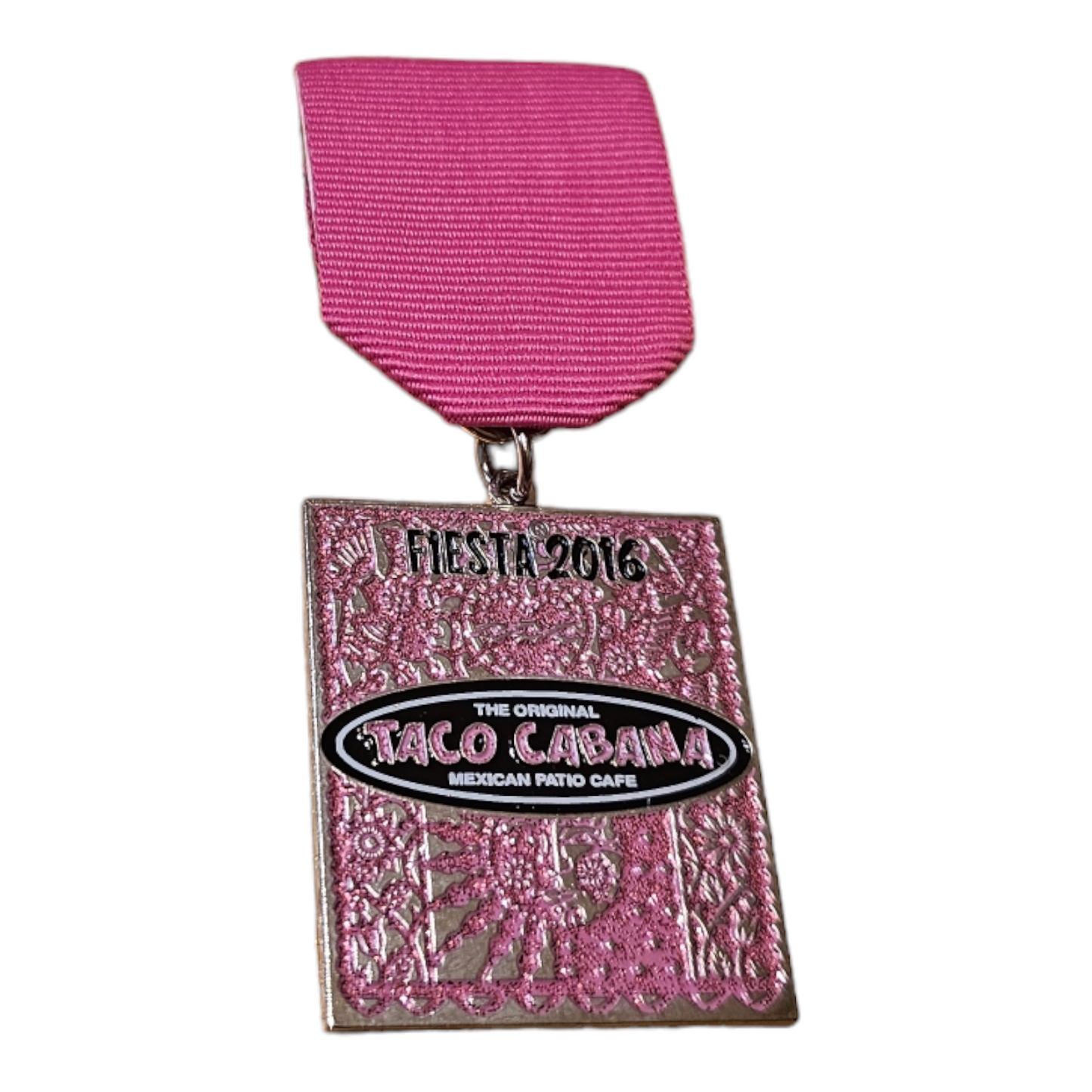 2016 Taco Cabana Glitter "Sun Heart Flag" Fiesta Medal