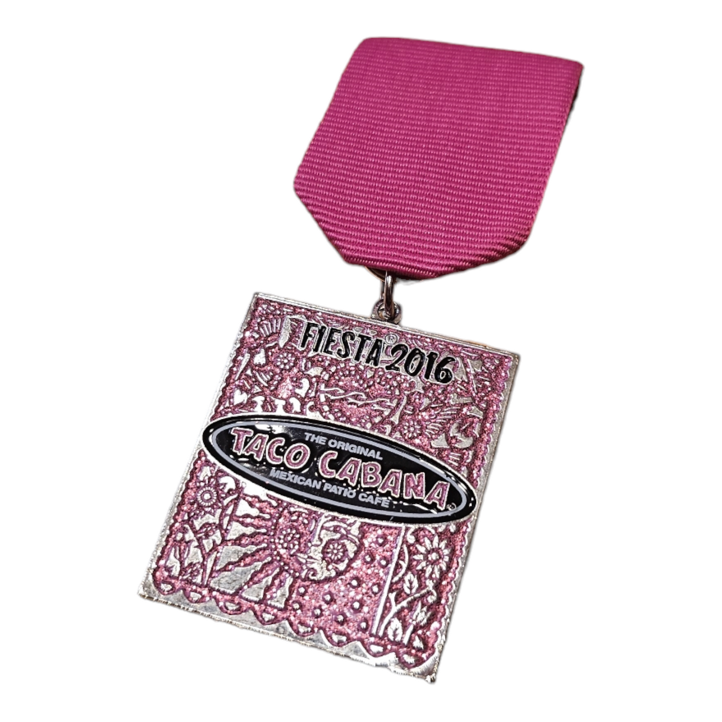 2016 Taco Cabana Glitter "Sun Heart Flag" Fiesta Medal