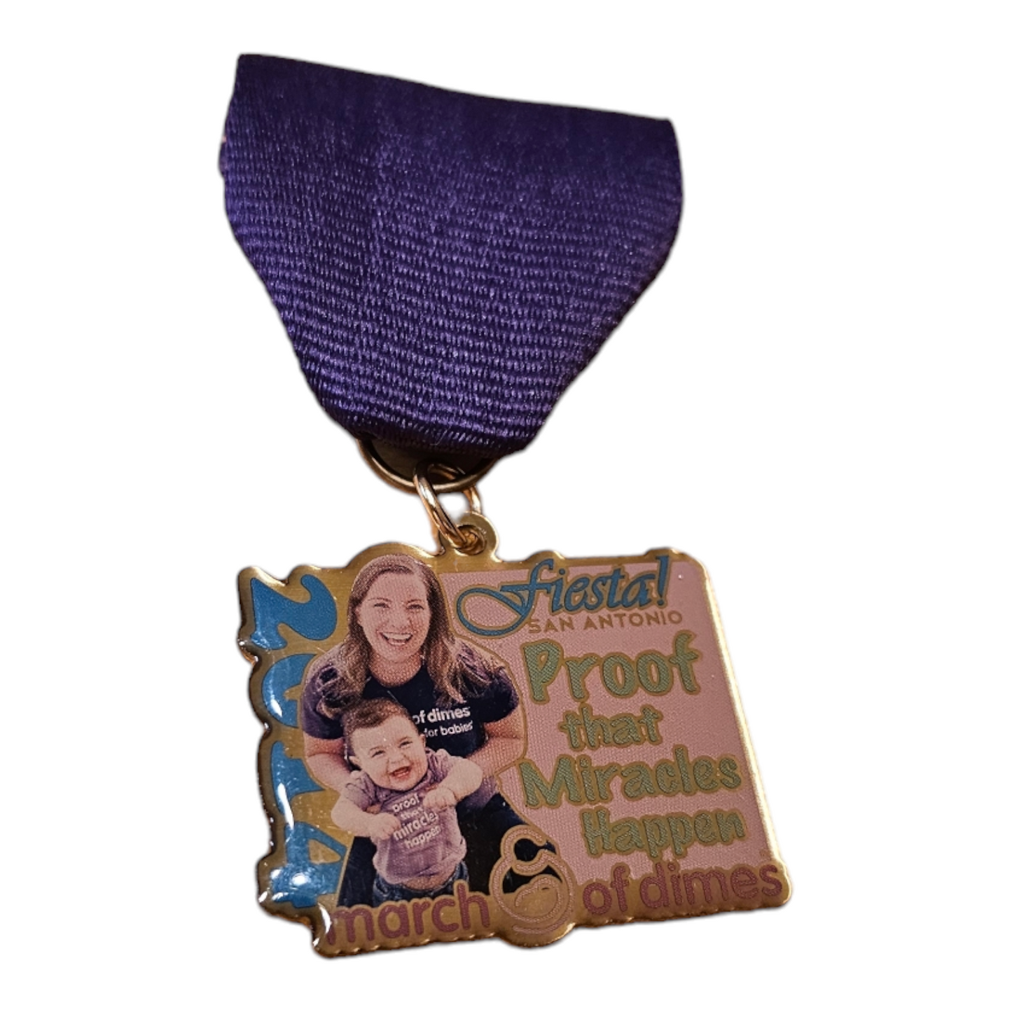 2014 March of Dimes "miracles happen" fiesta medal