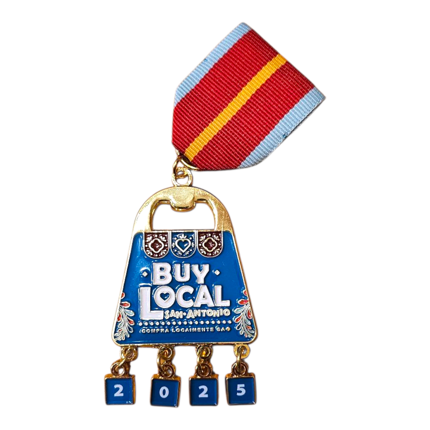 2025 Buy Local dangling shopping Bag Fiesta Medal