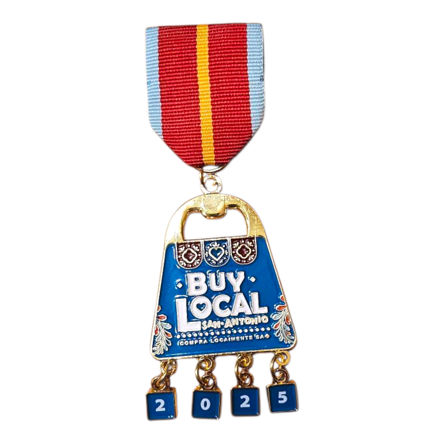 2025 Buy Local dangling shopping Bag Fiesta Medal