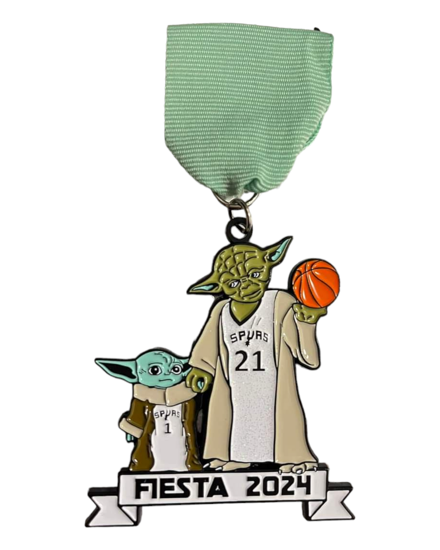 2024 Spurs "Basketball" Yoda and Baby Yoda Fiesta Medal