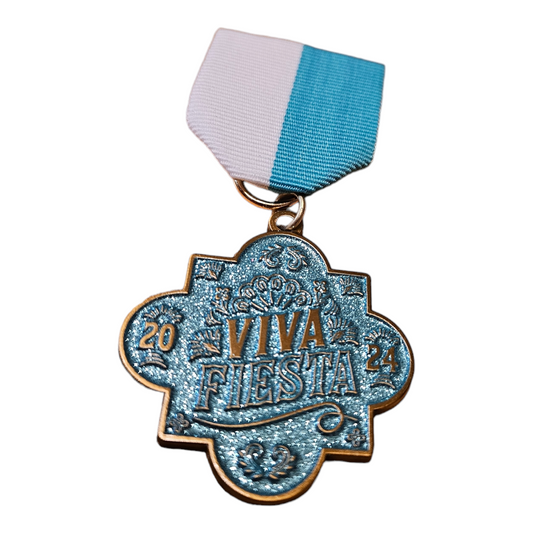 2024 Blue Glitter "Viva Fiesta" Fiesta Medal