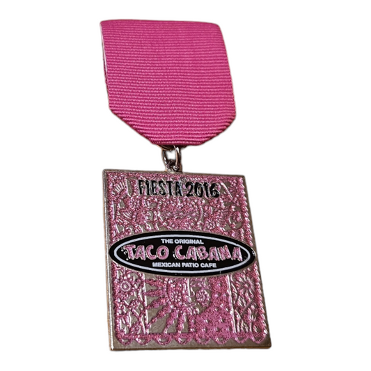 2016 Taco Cabana Glitter "Sun Heart Flag" Fiesta Medal
