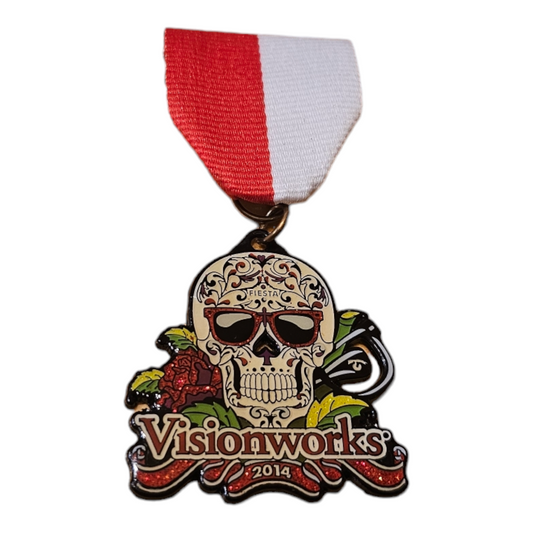 2014 Visionworks "Red Glasses Skull" Fiesta Medal