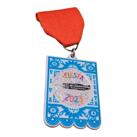 2023 Gil's Industriul Painting  "Blue Fiesta Flag" Fiesta Medal